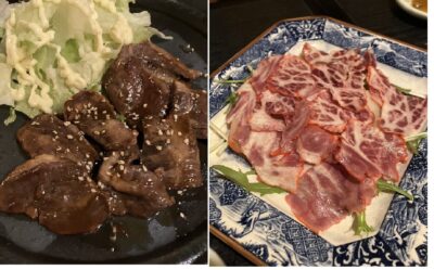 カルビ焼と鯨ベーコン